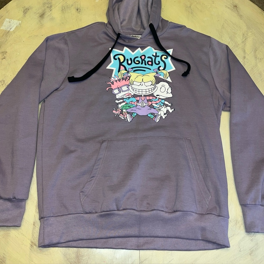 Nickelodeon Rugrats Logo Lavender Hoodie Sweatshirt Size Large Unisex